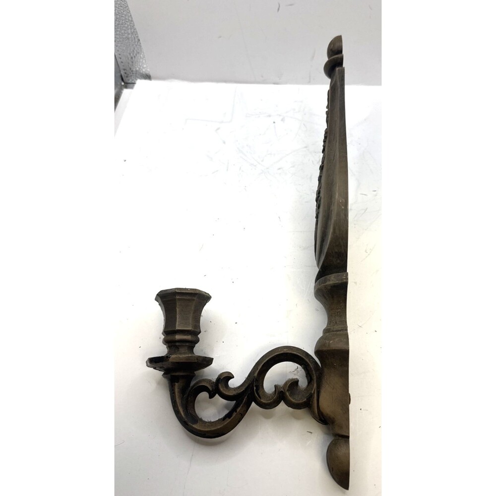 Vintage Pair Dart USA Syroco #4015 Wall Sconce Candle Holders 14" Flowers daisy - Picture 9 of 10